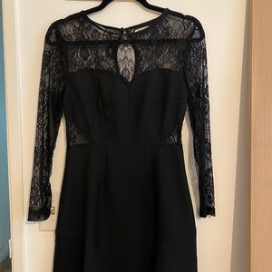 Black lace mini dress